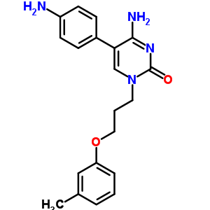 4-amino-5-(4-aminophenyl)-1-[3-(3-methylphenoxy)propyl]pyrimidin-2-one molecular structure