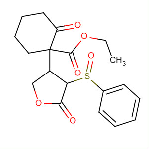 Cyclohexanecarboxylic acid,2-oxo-1-[tetrahydro-5-oxo-4-(phenylsulfinyl)-3-furanyl]-, ethyl ester molecular structure