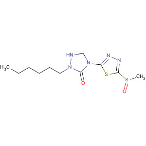 1,2,4-Triazolidin-3-one,2-hexyl-4-[5-(methylsulfinyl)-1,3,4-thiadiazol-2-yl]- molecular structure