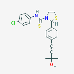 3-THIAZOLIDINECARBOTHIOAMIDE,N-(4-CHLOROPHENYL)-2-[4-(3-HYDROXY-3-METHYL-1-BUTYNYL)PHENYL]- molecular structure