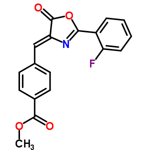 methyl 4-{(Z)-[2-(2-fluorophenyl)-5-oxo-1,3-oxazol-4(5H)-ylidene]methyl}benzoate molecular structure