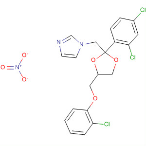 1H-Imidazole,1-[[4-[(2-chlorophenoxy)methyl]-2-(2,4-dichlorophenyl)-1,3-dioxolan-2-yl]methyl]-, mononitrate molecular structure