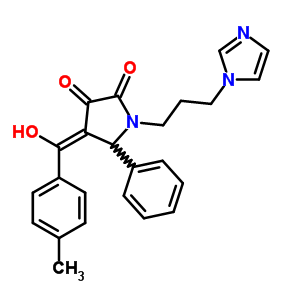 (4Z)-4-[hydroxy(4-methylphenyl)methylidene]-1-[3-(1H-imidazol-1-yl)propyl]-5-phenylpyrrolidine-2,3-dione
