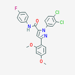 1-(3,4-dichlorophenyl)-3-(2,4-dimethoxyphenyl)-N-(4-fluorophenyl)-1H-pyrazole-5-carboxamide molecular structure