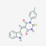 (5e)-5-(1h-indol-3-ylmethylidene)-1-(4-methylphenyl)-2-sulfanylidene-1,3-diazinane-4,6-dione molecular structure