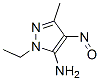 1H-Pyrazol-5-amine,  1-ethyl-3-methyl-4-nitroso- molecular structure
