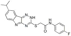 ACETAMIDE,N-(4-FLUOROPHENYL)-2-[[8-(ISOPROPYL)-2H-1,2,4-TRIAZINO[5,6-B]INDOL-3-YL]THIO]- molecular structure