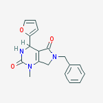 6-benzyl-4-furan-2-yl-1-methyl-3,4,6,7-tetrahydro-1H-pyrrolo[3,4-d]pyrimidine-2,5-dione molecular structure