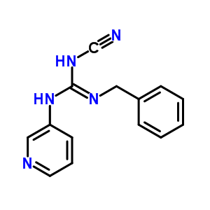 2-benzyl-1-cyano-3-pyridin-3-ylguanidine molecular structure