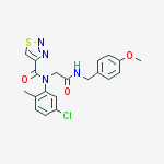 1,2,3-THIADIAZOLE-4-CARBOXAMIDE,N-(5-CHLORO-2-METHYLPHENYL)-N-[2-[[(4-METHOXYPHENYL)METHYL]AMINO]-2-OXOETHYL]- molecular structure