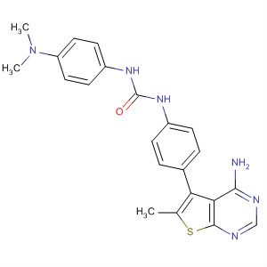 Urea,N-[4-(4-amino-6-methylthieno[2,3-d]pyrimidin-5-yl)phenyl]-N'-[4-(dimethylamino)phenyl]- molecular structure
