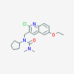 UREA, N-[(2-CHLORO-6-ETHOXY-3-QUINOLINYL)METHYL]-N-CYCLOPENTYL-N,N-DIMETHYL- molecular structure