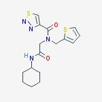 1,2,3-THIADIAZOLE-4-CARBOXAMIDE,N-[2-(CYCLOHEXYLAMINO)-2-OXOETHYL]-N-(2-THIENYLMETHYL)- molecular structure