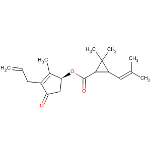 Cyclopropanecarboxylic acid, 2,2-dimethyl-3-(2-methyl-1-propenyl)-,(1S)-2-methyl-4-oxo-3-(2-propenyl)-2-cyclopenten-1-yl ester, (1S,3S)- molecular structure