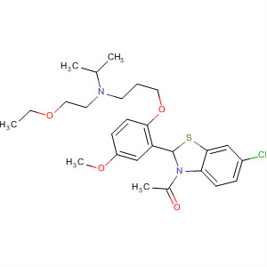Benzothiazole,3-acetyl-6-chloro-2-[2-[3-[(2-ethoxyethyl)(1-methylethyl)amino]propoxy]-5-methoxyphenyl]-2,3-dihydro- molecular structure