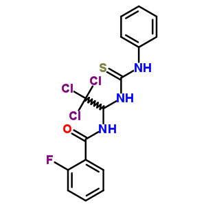 2-fluoro-N-{2,2,2-trichloro-1-[(phenylcarbamothioyl)amino]ethyl}benzamide molecular structure