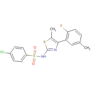 Benzenesulfonamide,4-chloro-N-[4-(2-fluoro-5-methylphenyl)-5-methyl-2-thiazolyl]- molecular structure