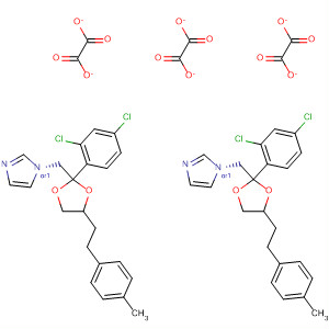 1H-Imidazole,1-[[2-(2,4-dichlorophenyl)-4-[2-(4-methylphenyl)ethyl]-1,3-dioxolan-2-yl]methyl]-, cis-, ethanedioate (2:3) molecular structure
