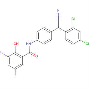 Benzamide,N-[4-[cyano(2,4-dichlorophenyl)methyl]phenyl]-2-hydroxy-3,5-diiodo- molecular structure