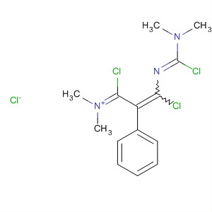 Methanaminium,N-[1,3-dichloro-3-[[chloro(dimethylamino)methylene]amino]-2-phenyl-2-propenylidene]-N-methyl-, chloride molecular structure