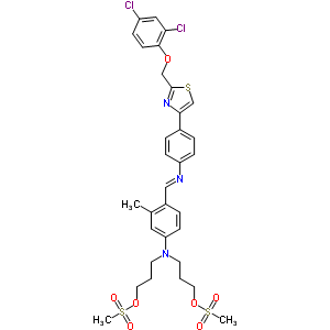 [(4-{(E)-[(4-{2-[(2,4-dichlorophenoxy)methyl]-1,3-thiazol-4-yl}phenyl)imino]methyl}-3-methylphenyl)imino]dipropane-3,1-diyl dimethanesulfonate
