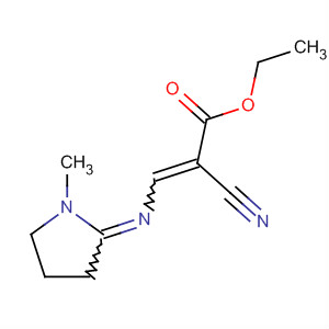 2-Propenoic acid, 2-cyano-3-[(1-methyl-2-pyrrolidinylidene)amino]-,ethyl ester molecular structure
