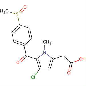 1H-Pyrrole-2-acetic acid,4-chloro-1-methyl-5-[4-(methylsulfinyl)benzoyl]- molecular structure