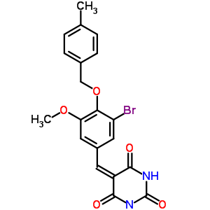 5-{3-bromo-5-methoxy-4-[(4-methylbenzyl)oxy]benzylidene}pyrimidine-2,4,6(1H,3H,5H)-trione molecular structure
