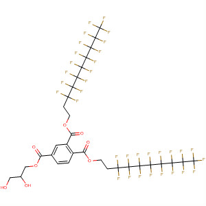 1,2,4-Benzenetricarboxylic acid, 1-(2,3-dihydroxypropyl)2,4-bis(3,3,4,4,5,5,6,6,7,7,8,8,9,9,10,10,10-heptadecafluorodecyl)ester molecular structure