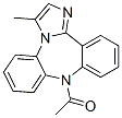 9-Acetyl-3-methyl-9H-dibenz[b,f]imidazo[1,2-d][1,4]diazepine molecular structure