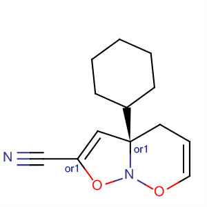 Isoxazolo[2,3-b][1,2]oxazine-2-carbonitrile, hexahydro-3a-phenyl-,trans- molecular structure