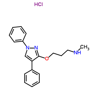 3-[(1,4-diphenyl-1H-pyrazol-3-yl)oxy]-N-methylpropan-1-amine hydrochloride molecular structure