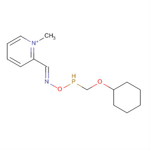 Pyridinium,2-[(E)-[[[(cyclohexyloxy)methylphosphinyl]oxy]imino]methyl]-1-methyl- molecular structure