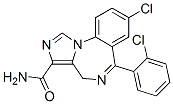 8-chloro-6-(2-chlorophenyl)-4H-imidazo(1,5-a)(1,4)-benzodiazepine-3-carboxamide molecular structure