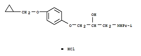 1-[4-(cyclopropylmethoxy)phenoxy]-3-[(1-methylethyl)amino]propan-2-ol hydrochloride molecular structure