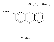 3-(2-tert-butyl-10H-phenothiazin-10-yl)-N,N-dimethylpropan-1-amine hydrochloride (1:1) molecular structure