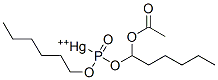 Acetoxy[bis(hexyloxy)phosphinyl]mercury(II) molecular structure