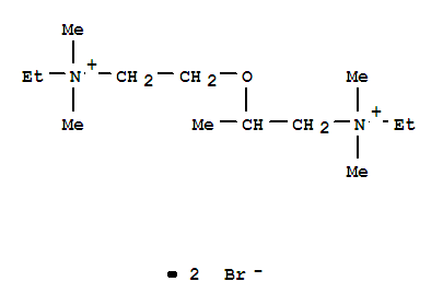 N-ethyl-2-{2-[ethyl(dimethyl)ammonio]ethoxy}-N,N-dimethylpropan-1-aminium dibromide molecular structure