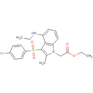 1H-Indole-1-acetic acid,3-[(4-chlorophenyl)sulfonyl]-4-(ethylamino)-2-methyl-, ethyl ester
