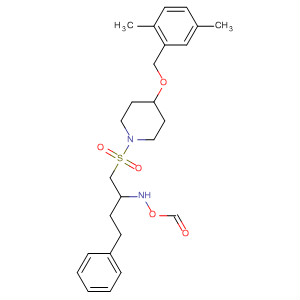 Piperidine,4-[(2,5-dimethylphenyl)methoxy]-1-[[2-(formylhydroxyamino)-4-phenylbutyl]sulfonyl]- molecular structure
