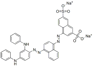 4-[[2,4-Bis(phenylamino)phenyl]azo][1,1-azobisnaphthalene]-3,6-disulfonic acid disodium salt molecular structure