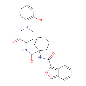 2-Benzofurancarboxamide,N-[1-[[[1-(2-hydroxyphenyl)-3-oxo-4-piperidinyl]amino]carbonyl]cyclohexyl]- molecular structure
