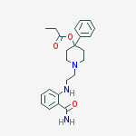 1-{2-[(2-carbamoylphenyl)amino]ethyl}-4-phenylpiperidin-4-yl propanoate molecular structure