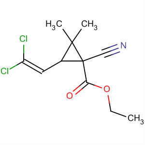 Cyclopropanecarboxylic acid,1-cyano-3-(2,2-dichloroethenyl)-2,2-dimethyl-, ethyl ester, cis- molecular structure