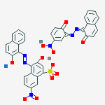 sodium,chromium(3+),1-[[3-(dioxidoamino)-6-oxocyclohexa-2,4-dien-1-ylidene]hydrazinylidene]naphthalen-2-one,hydron,7-nitro-3-oxido-4-[(2-oxidonaphthalen-1-yl)diazenyl]naphthalene-1-sulfonate molecular structure