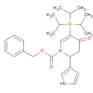 1(2H)-Pyridinecarboxylic acid,3,4-dihydro-4-oxo-2-(1H-pyrrol-3-yl)-5-[tris(1-methylethyl)silyl]-,phenylmethyl ester molecular structure