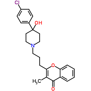 2-[3-[4-(4-chlorophenyl)-4-hydroxypiperidin-1-yl]propyl]-3-methylchromen-4-one molecular structure