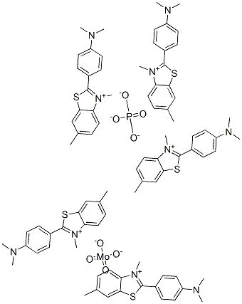 Benzothiazolium, 2-[4-(dimethylamino)phenyl]-3,6-dimethyl-, molybdatephosphate molecular structure