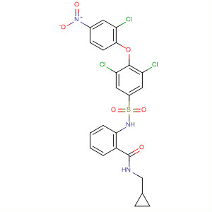 Benzamide,N-(cyclopropylmethyl)-2-[[[3,5-dichloro-4-(2-chloro-4-nitrophenoxy)phenyl]sulfonyl]amino]- molecular structure