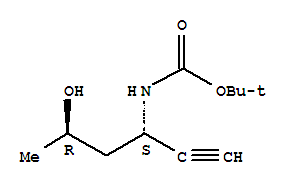 Carbamic acid, [(1R,3S)-1-ethynyl-3-hydroxybutyl]-, 1,1-dimethylethyl ester, molecular structure